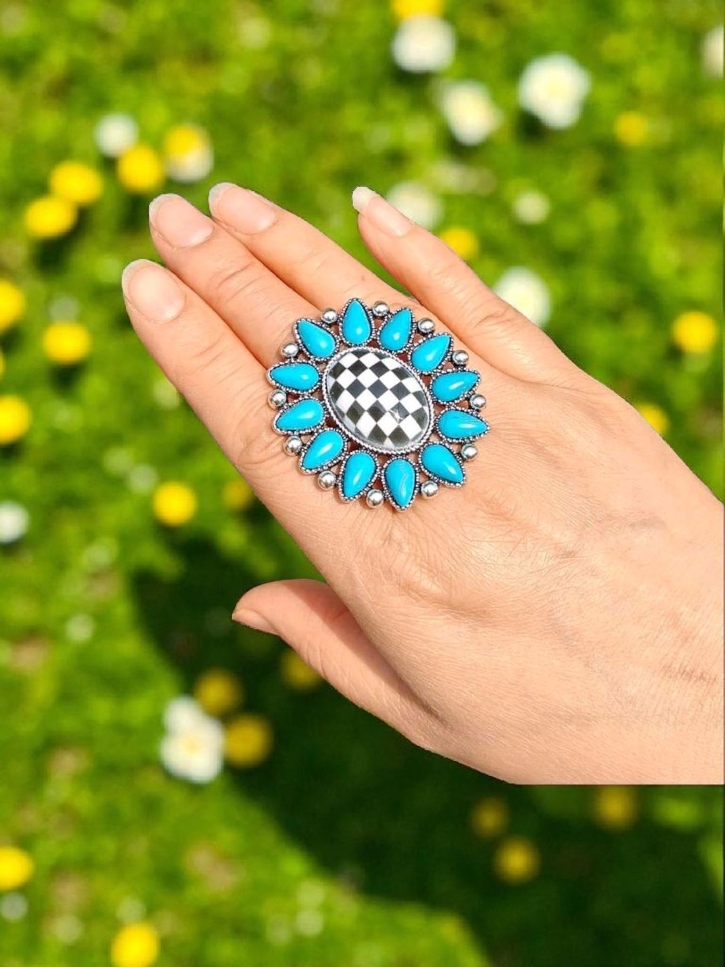 Rodeo Royalty Checkered Ring