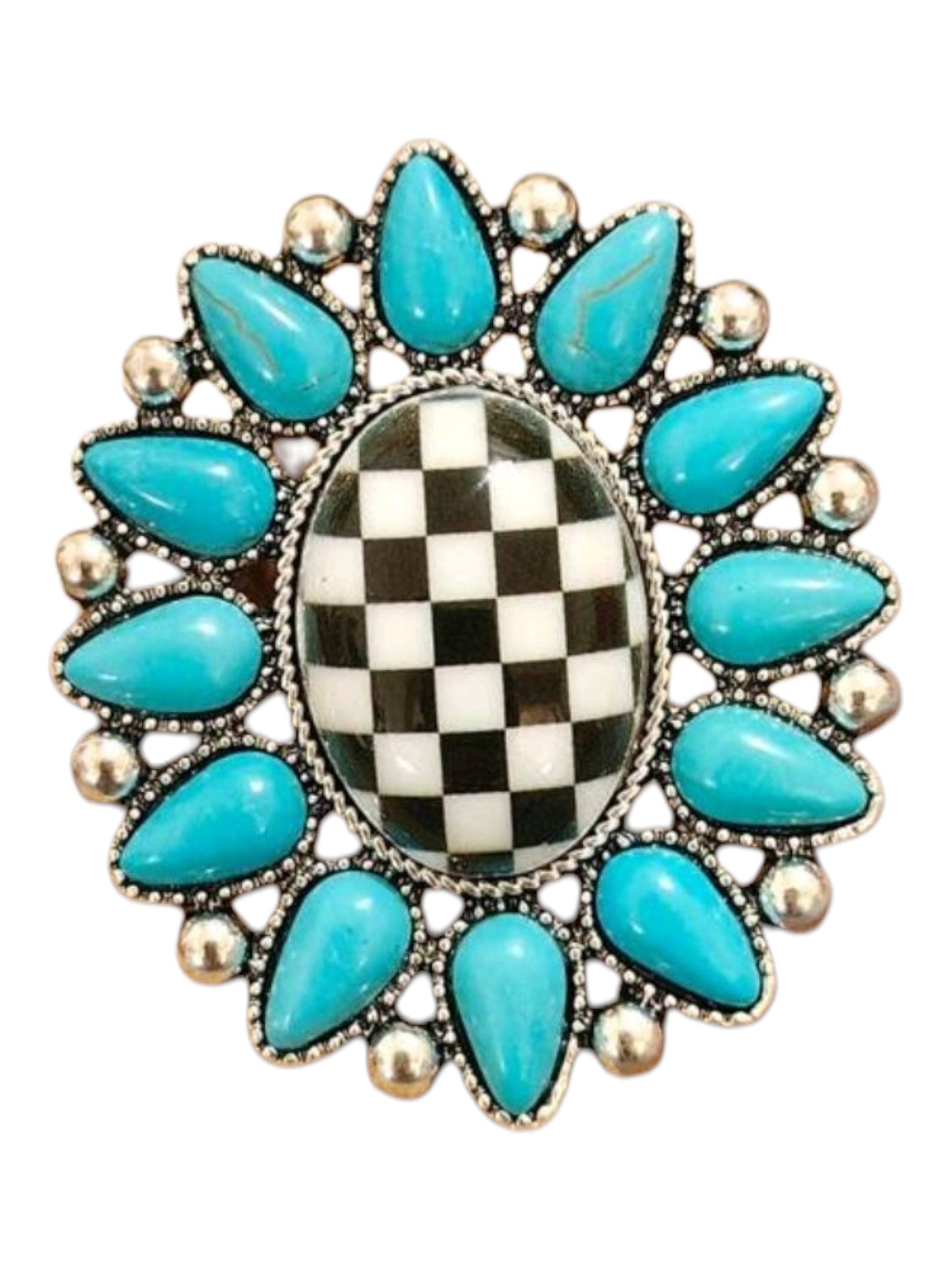 Rodeo Royalty Checkered Ring