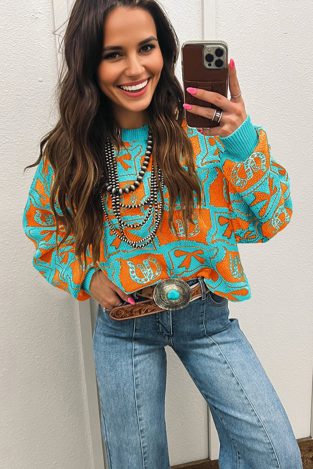 Hitched & Lucky Horseshoe Sweater
