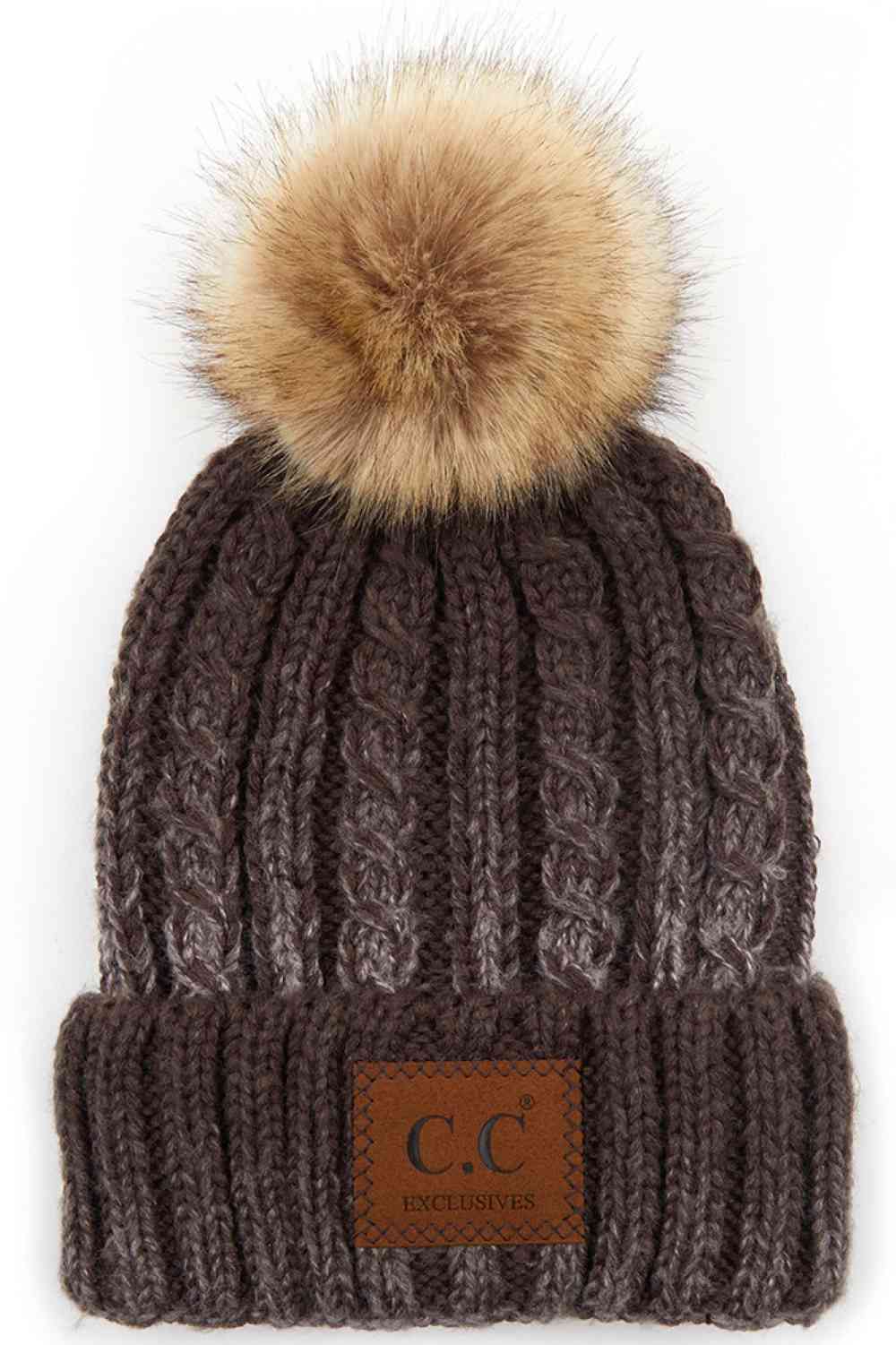 Everly Marled Cable Knit Pom Beanie
