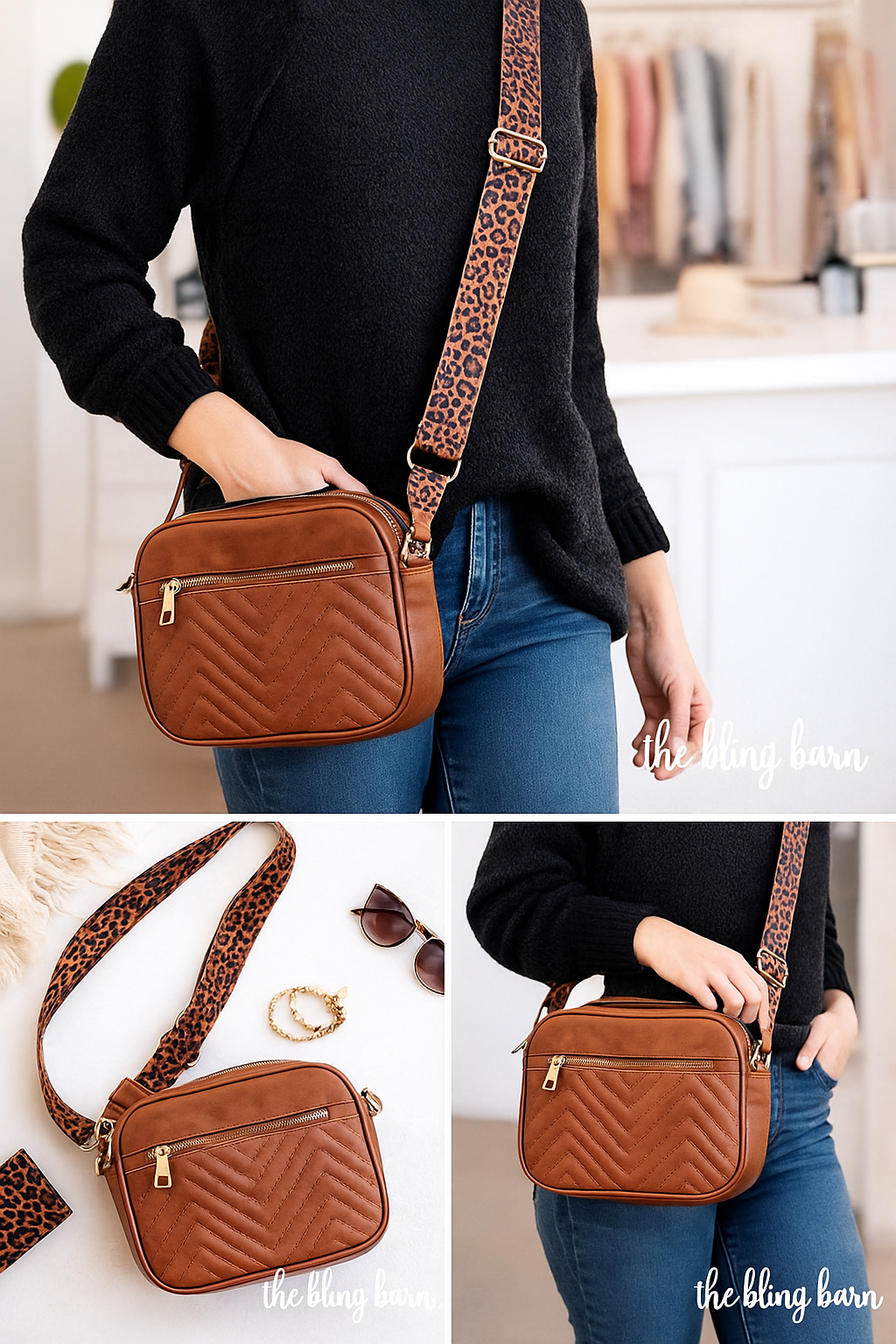 Leopard Lane Quilted Crossbody