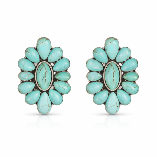 Western Blossom Stud Fashion Earrings in Multiple Colors