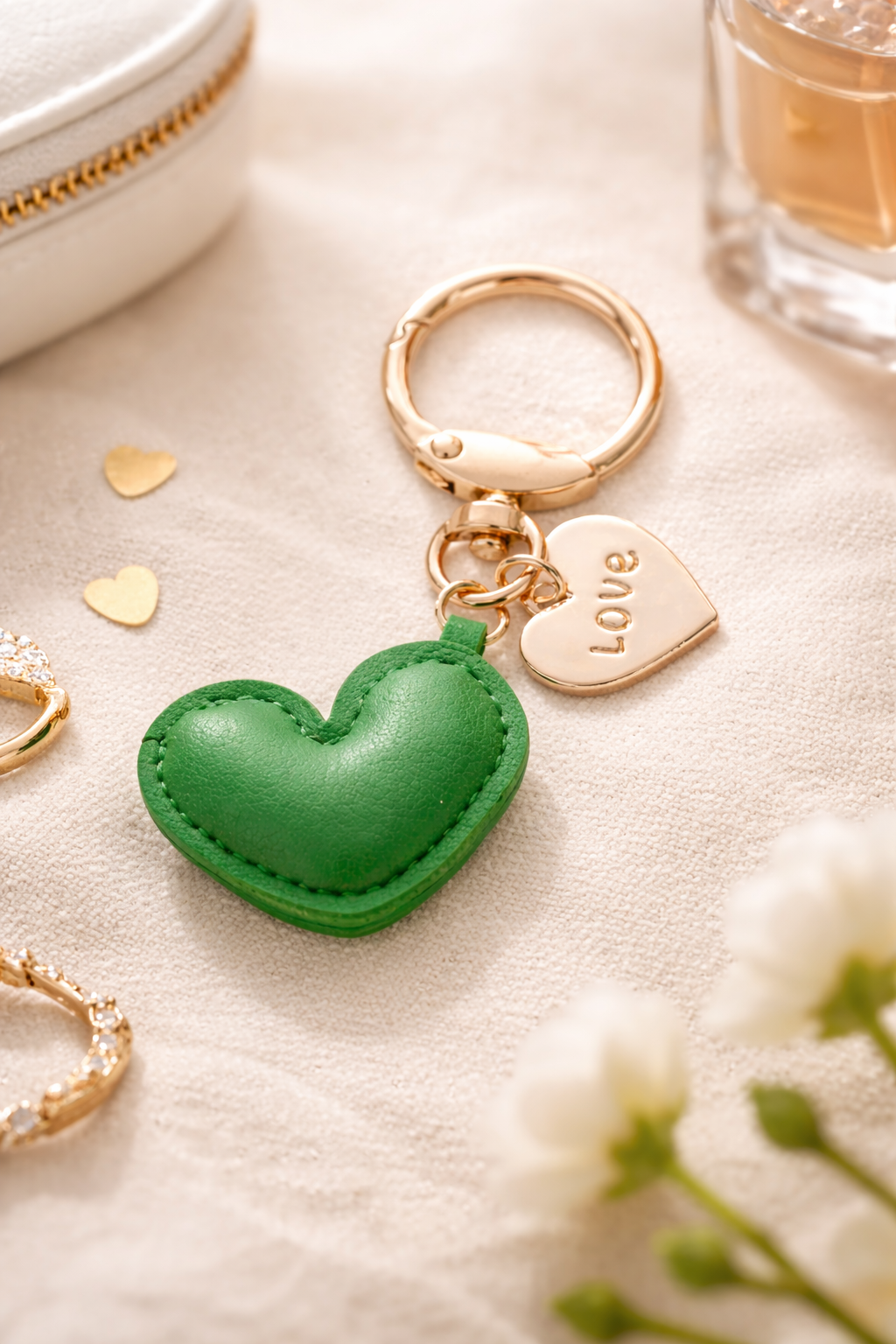Lucky Love Heart Keychain Charm