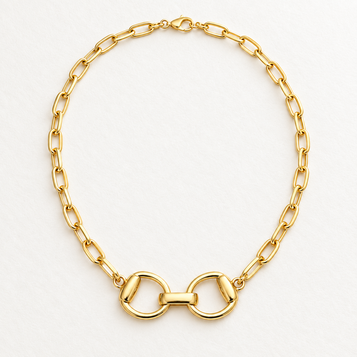 Equestrian Horse Bit Pendant Chain Necklace – Gold or Silver