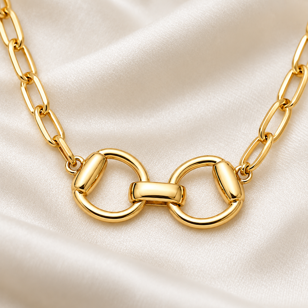 Equestrian Horse Bit Pendant Chain Necklace – Gold or Silver