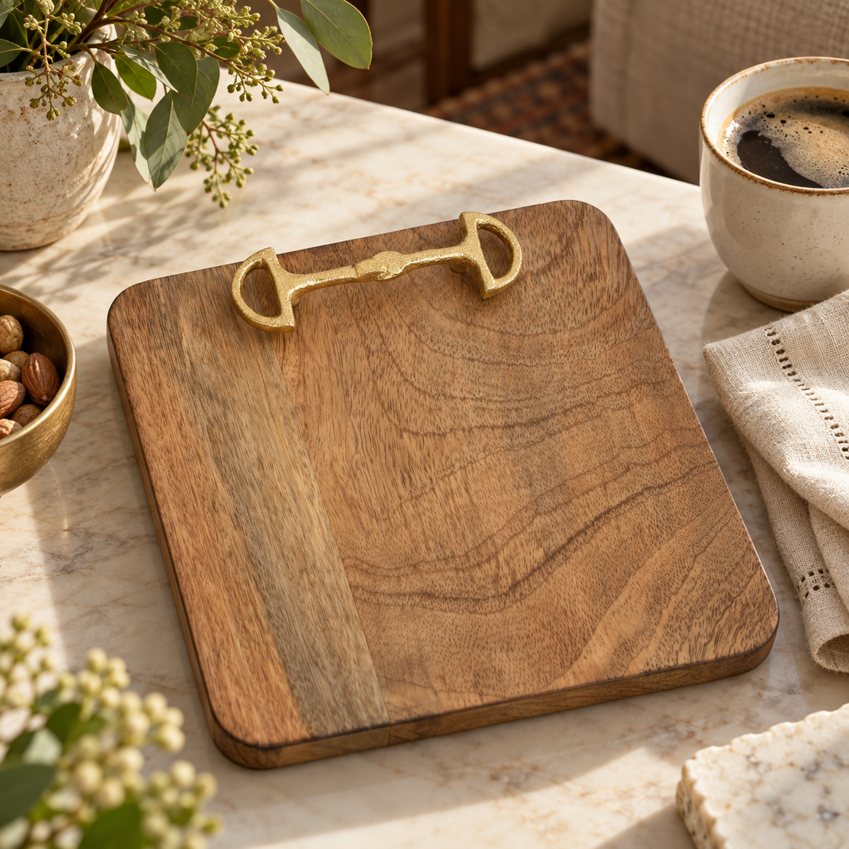 Huntley Equestrian Wooden Horse Bit Accent Tray