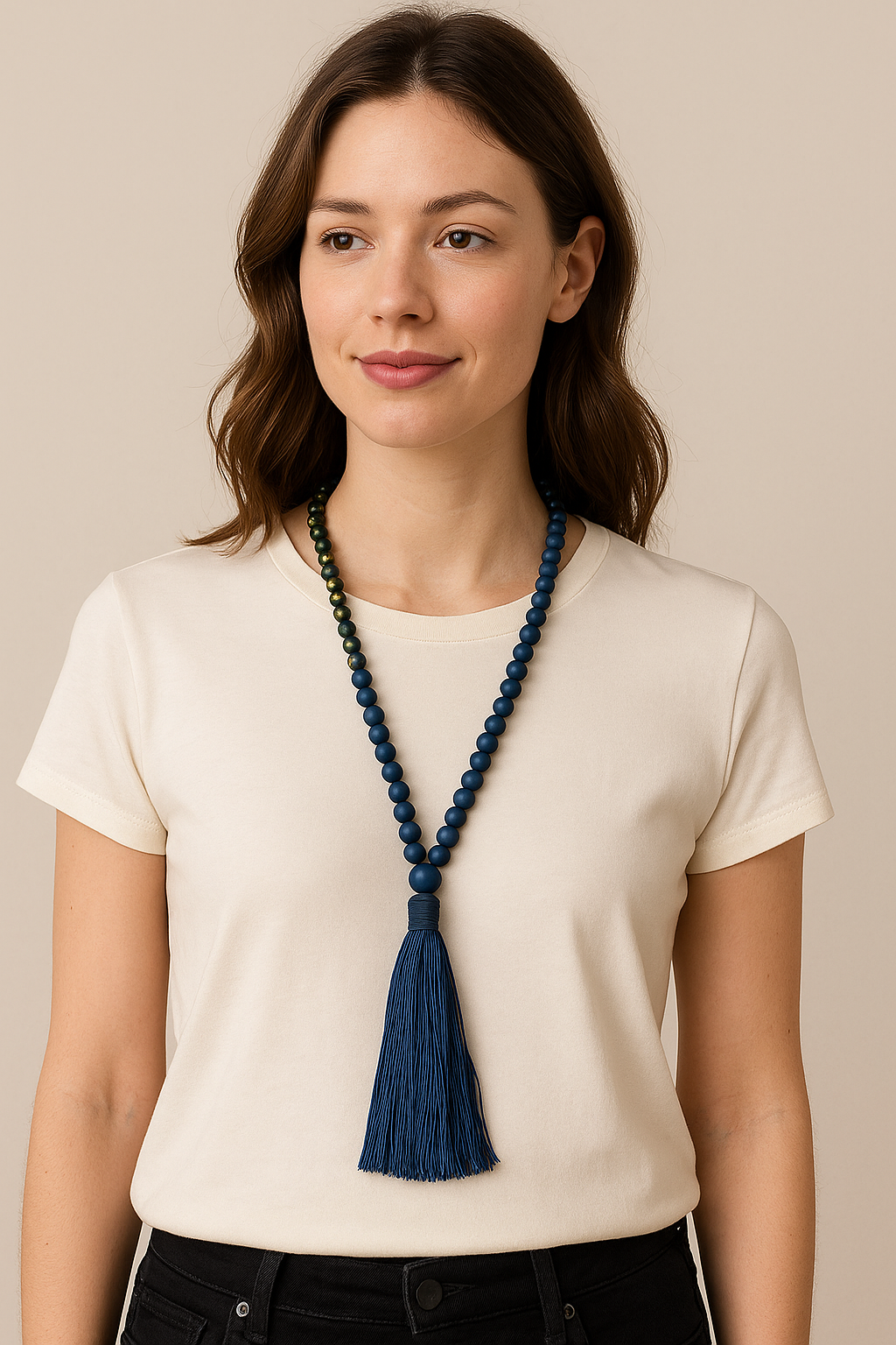 Midnight Mirage Tassel Necklace