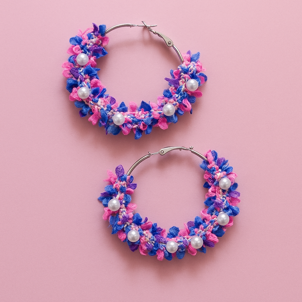 Tweed and Flutters Lightweight Fashion Hoop Earrings