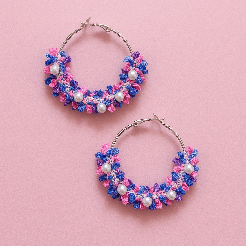 Tweed and Flutters Lightweight Fashion Hoop Earrings