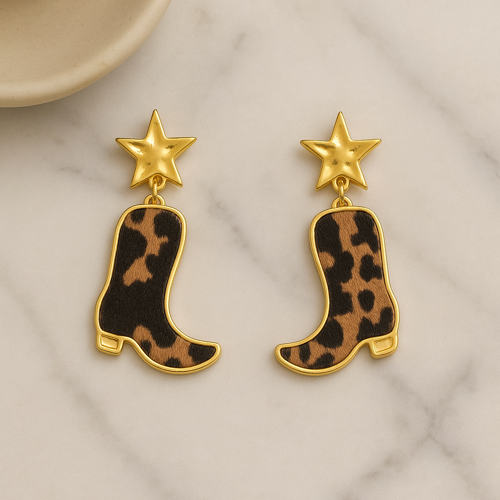 Until The Moos Come Home Western Boot Earrings