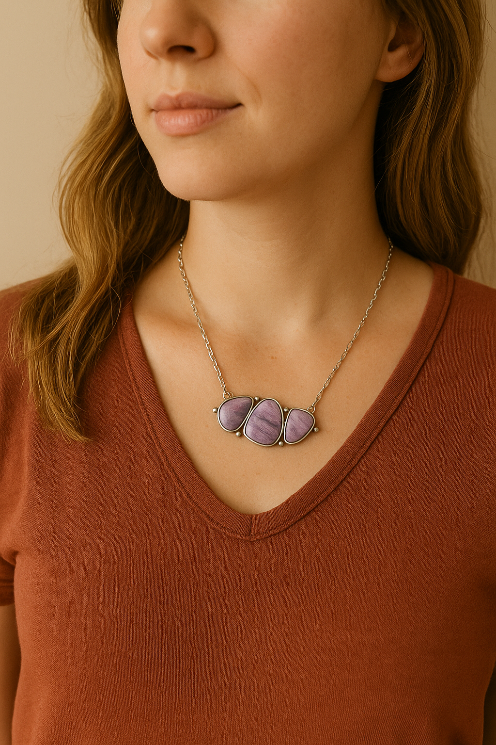 Wisdom Of The West Purple Fashion Necklace