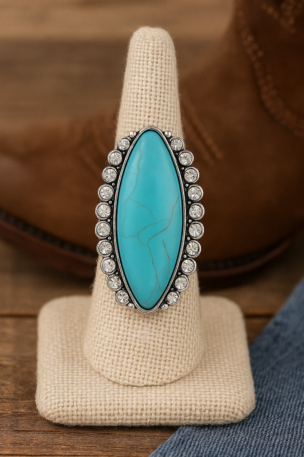 Up On A Rock Cowgirl Western Fashion Adjustable Ring