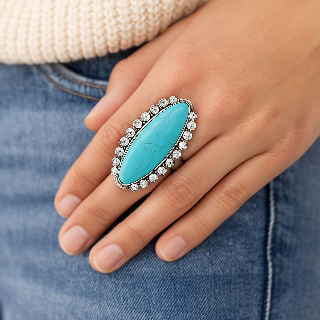 Up On A Rock Cowgirl Western Fashion Adjustable Ring