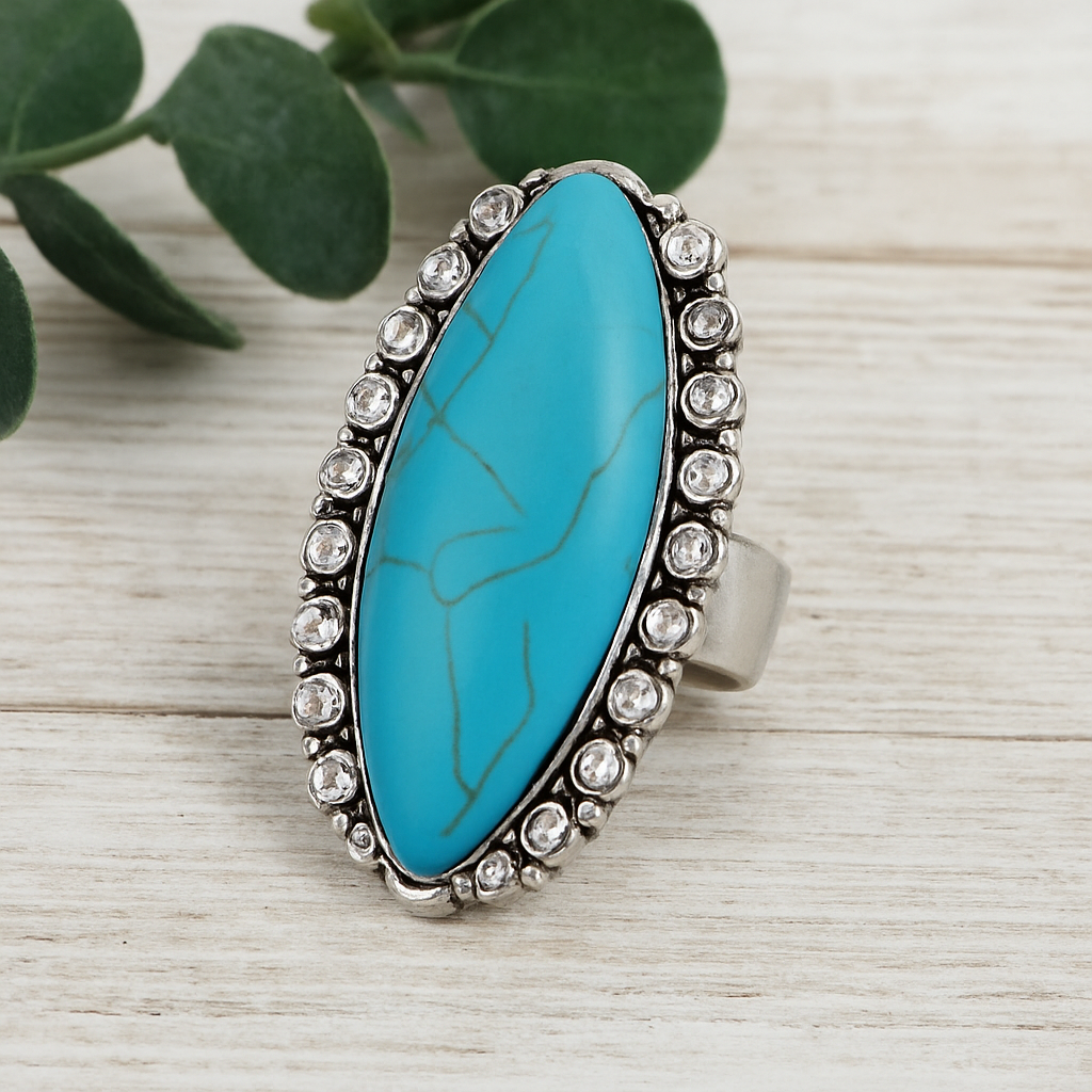 Up On A Rock Cowgirl Western Fashion Adjustable Ring