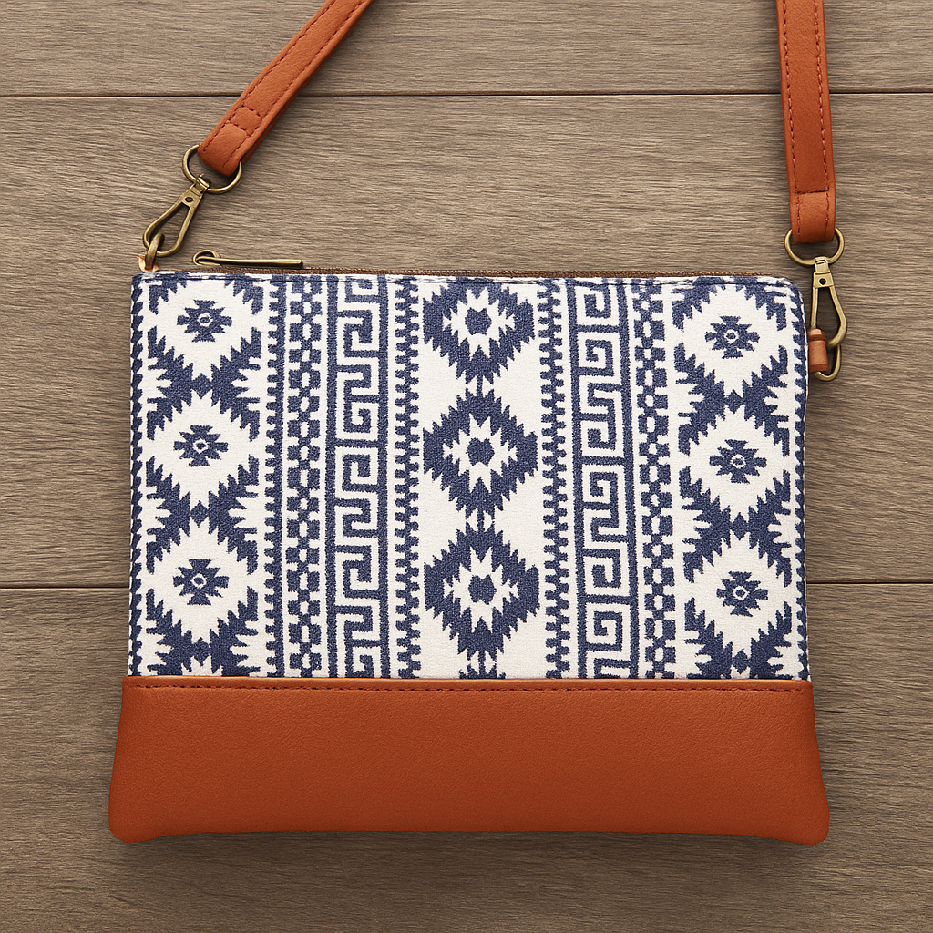 Aztec Pattern Crossbody Wristlet Western Bag
