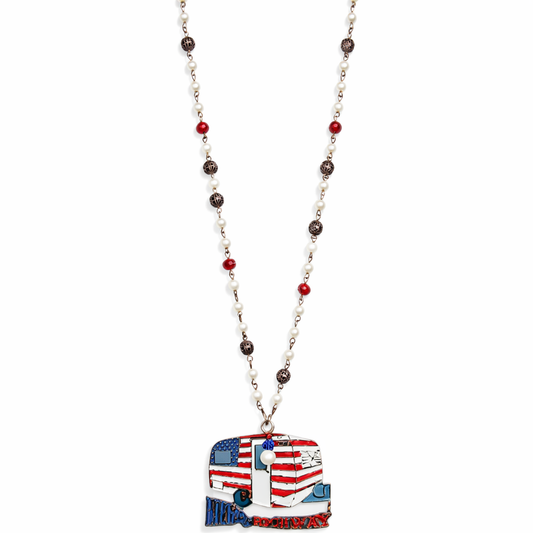 Life Is A Highway Americana Long Necklace