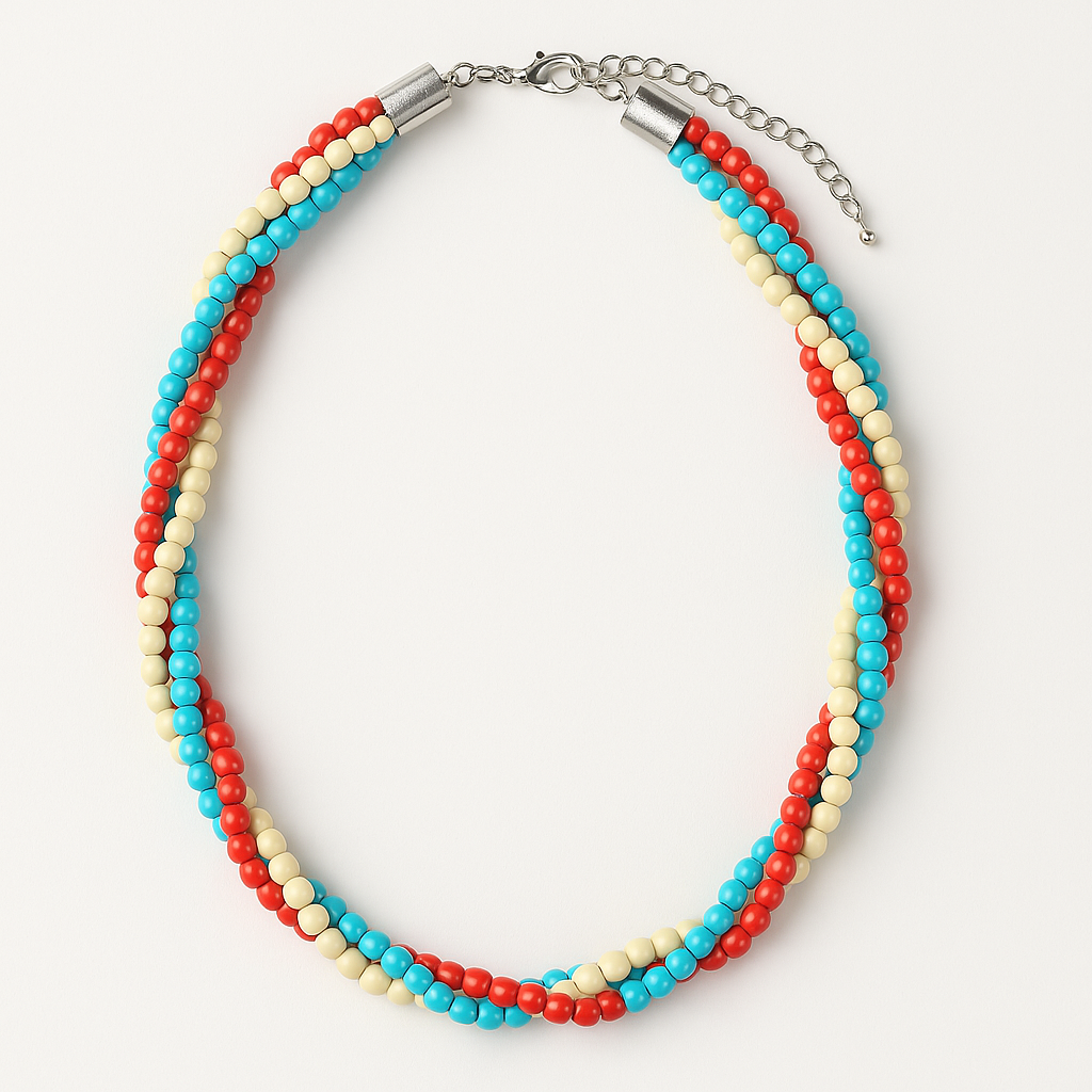 Wrapped Around A Crackle Stone Necklace- Short Necklace