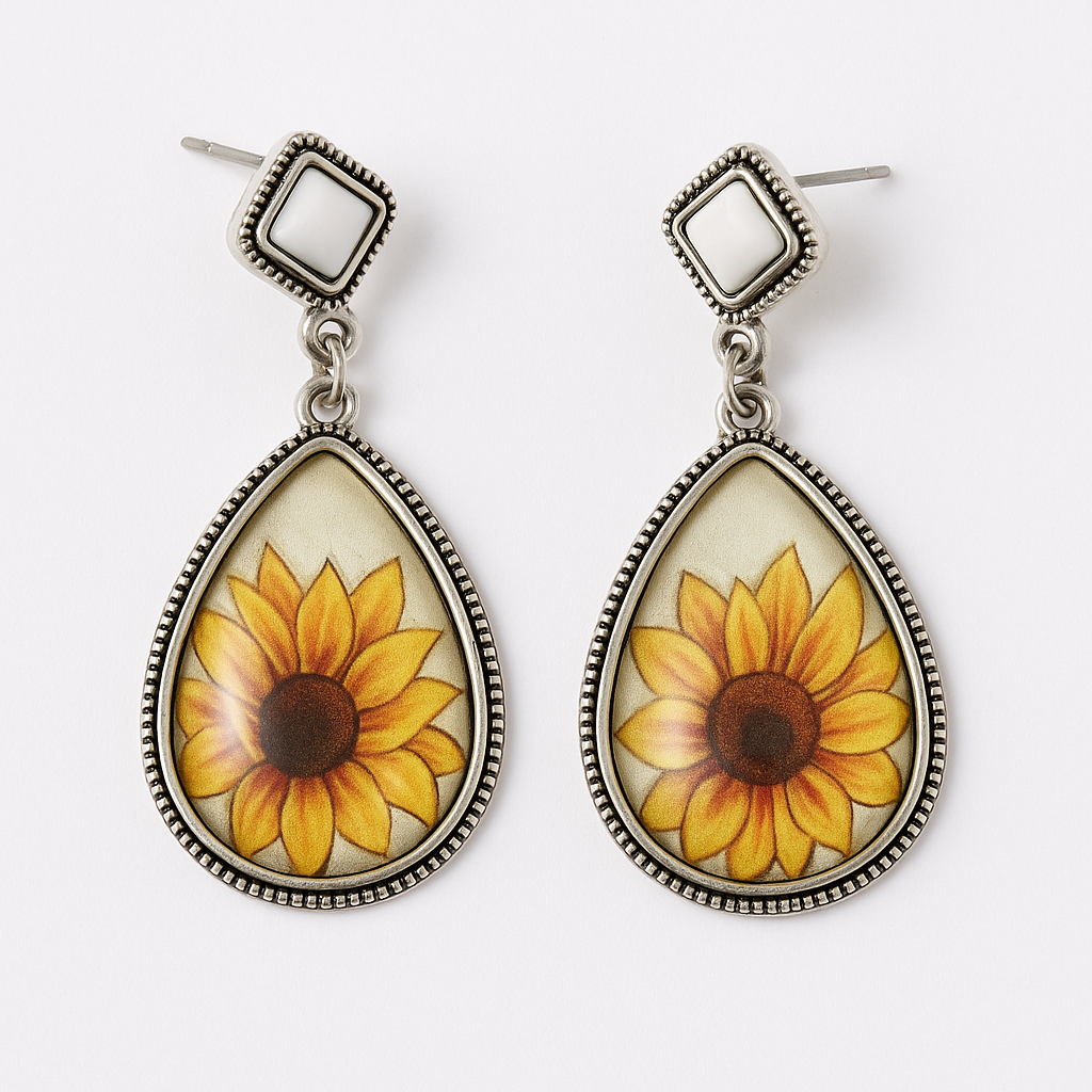 In A Field Of Sunflowers Drop Western Fashion Earrings