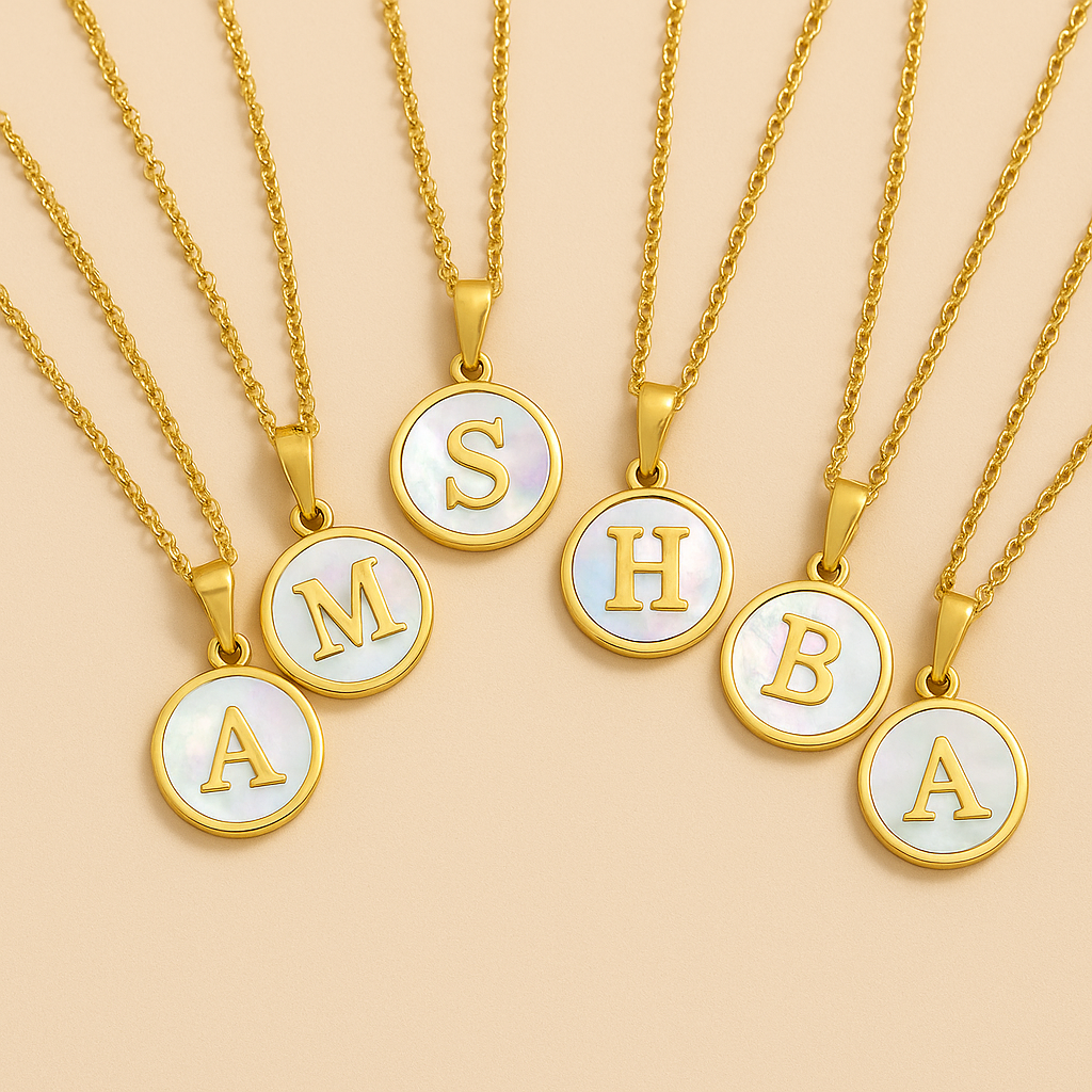 Shell Letter Initial Necklace
