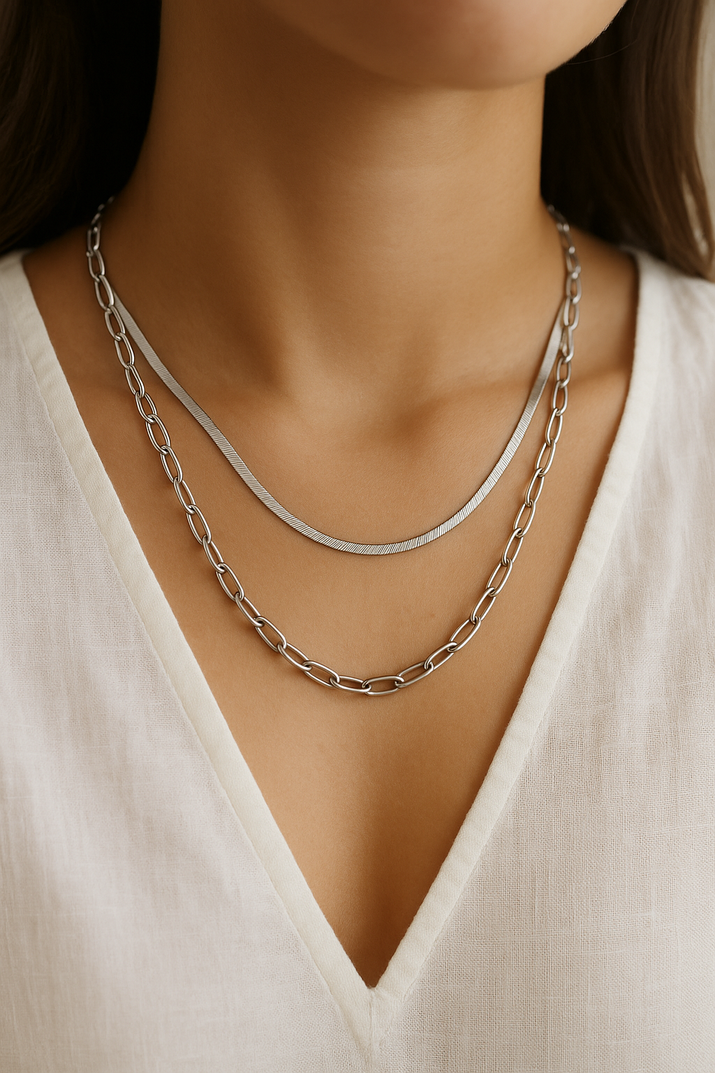 Zhuri Layered Necklace SILVER