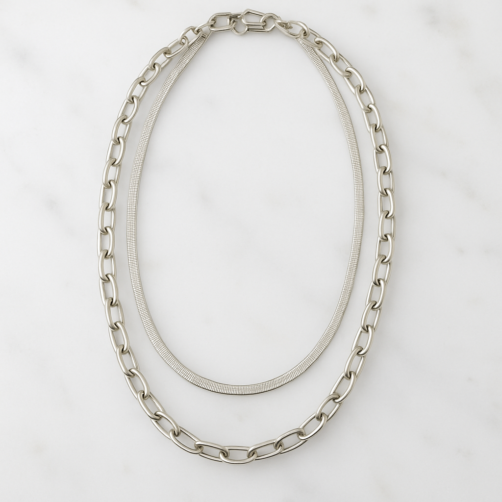 Zhuri Layered Necklace SILVER