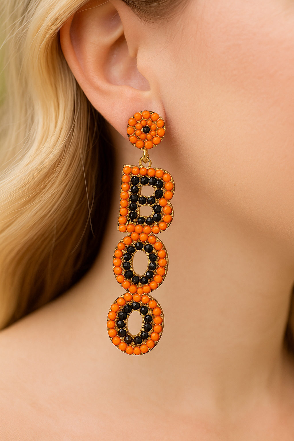Boo Drop Bead Festive Earrings