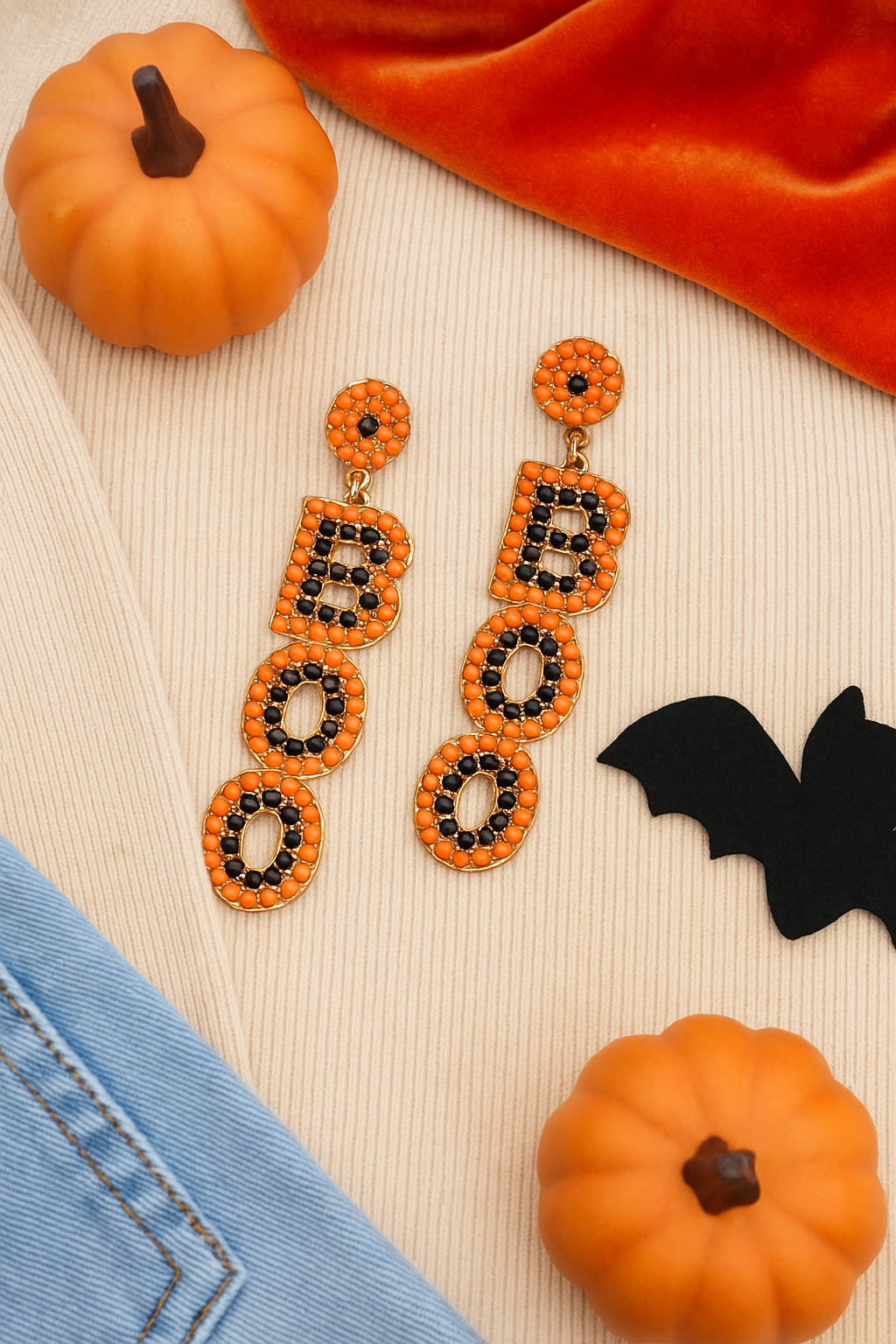 Boo Drop Bead Festive Earrings