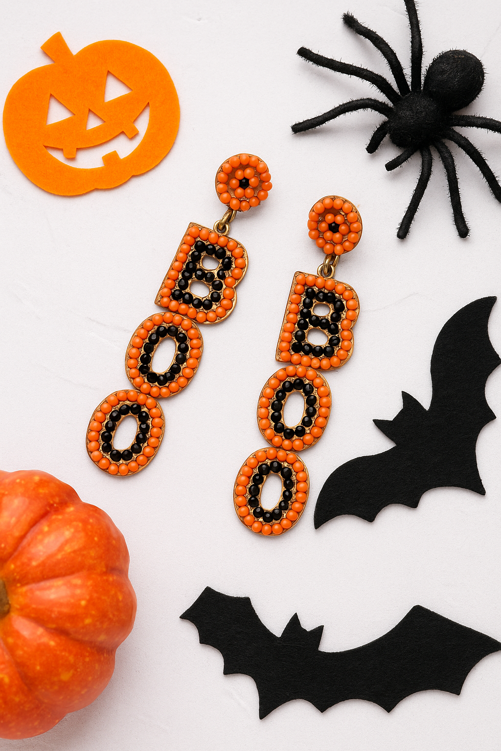 Boo Drop Bead Festive Earrings