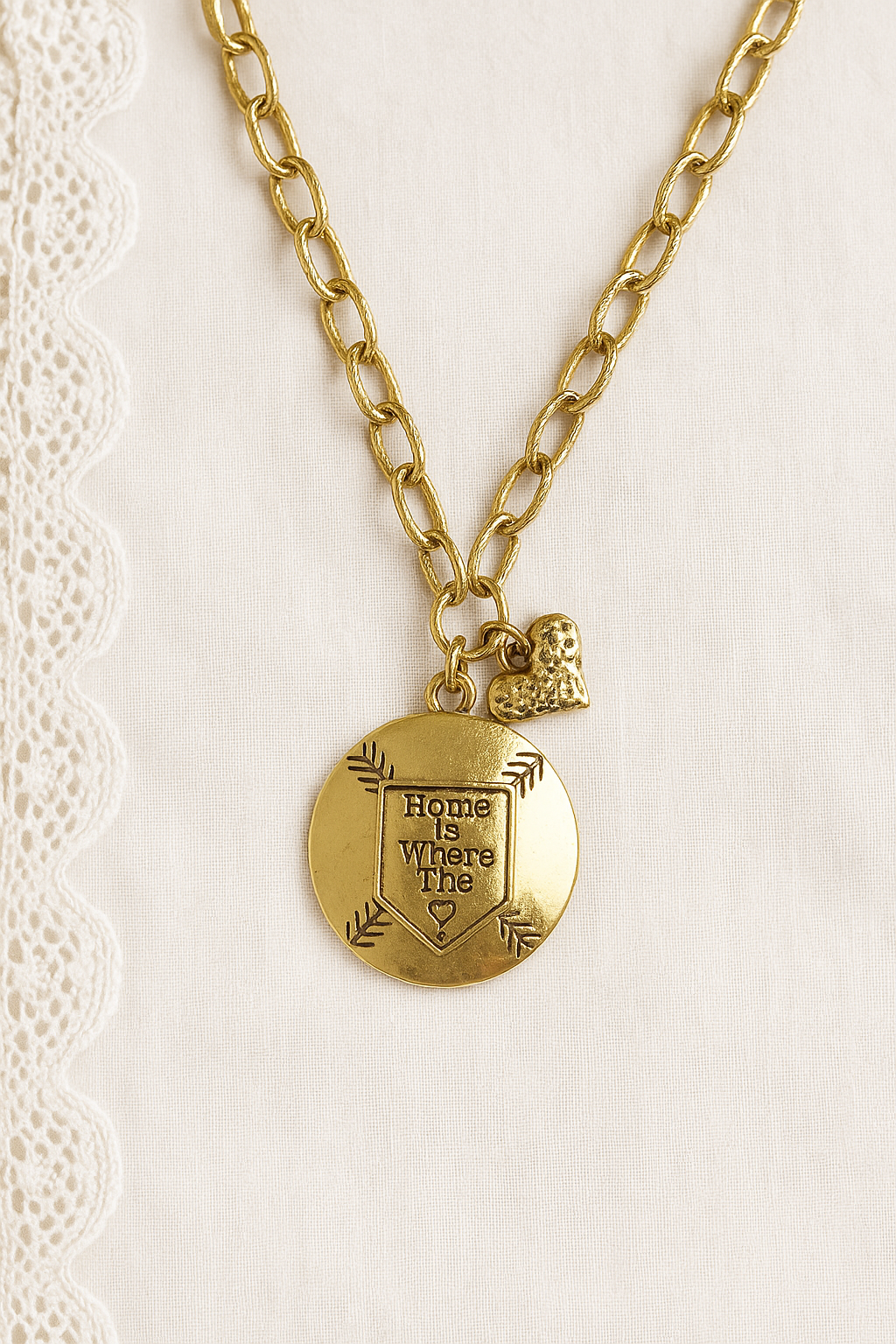 Home is Where the Heart is Baseball Fashion Trending Necklace