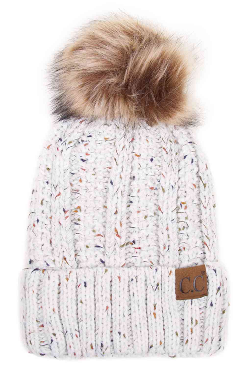 Aspen Confetti Fleece-Lined Pom Beanie