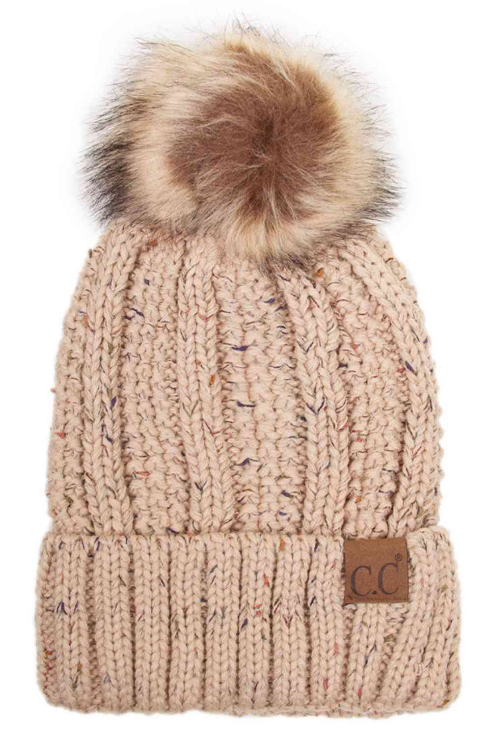 Aspen Confetti Fleece-Lined Pom Beanie