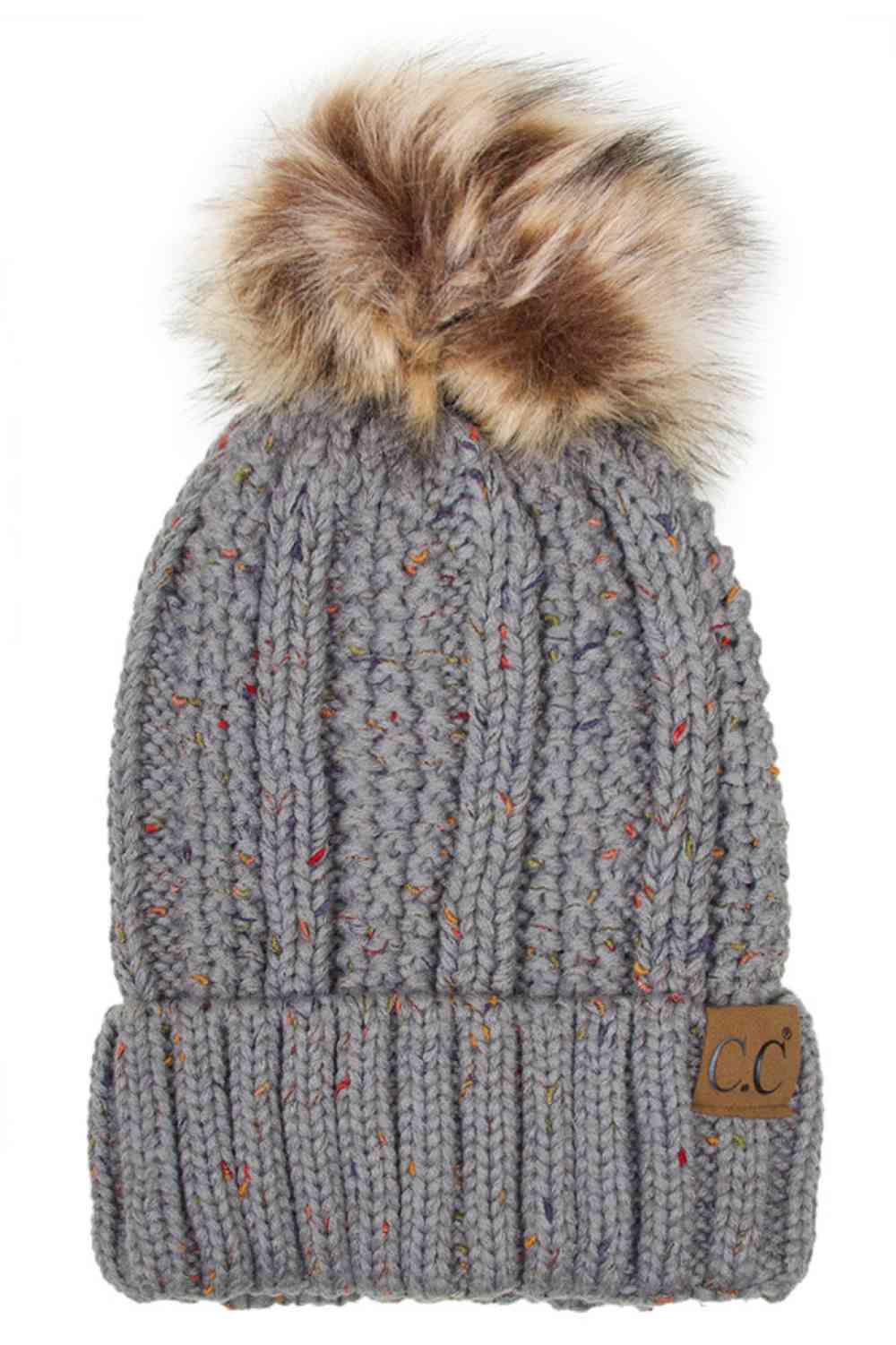Aspen Confetti Fleece-Lined Pom Beanie