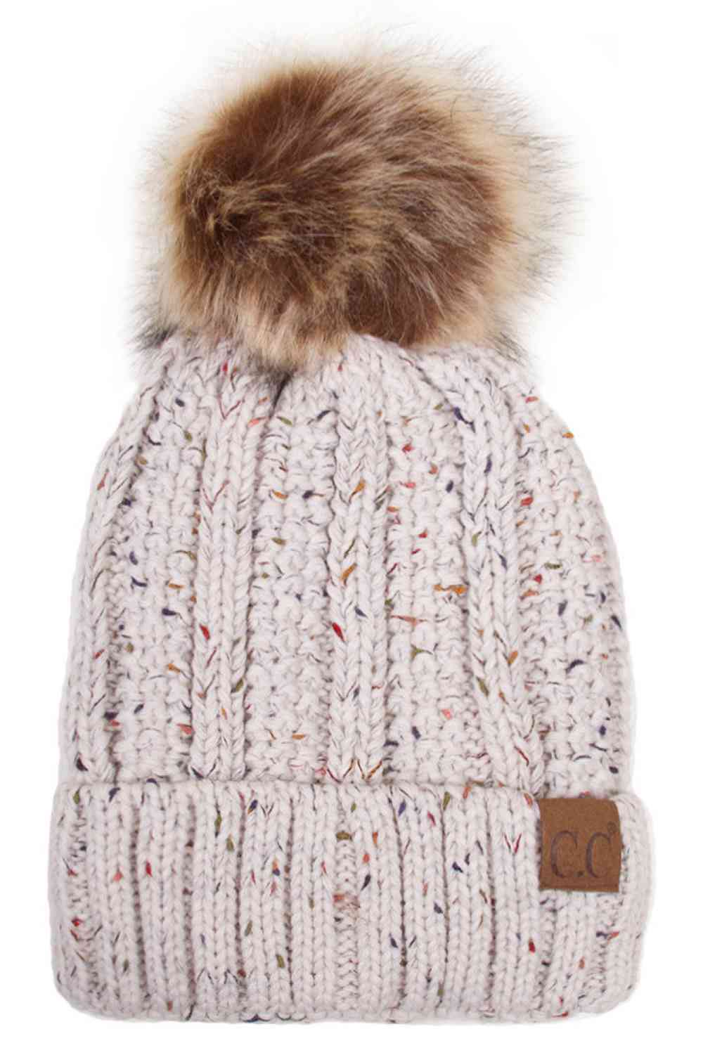 Aspen Confetti Fleece-Lined Pom Beanie