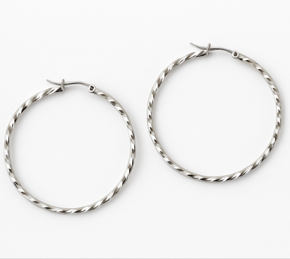 Silver Rodeo Hoop Earrings - The Bling Barn western fashion jewelry