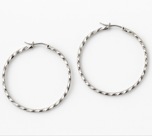 Silver Rodeo Hoop Earrings - The Bling Barn western fashion jewelry