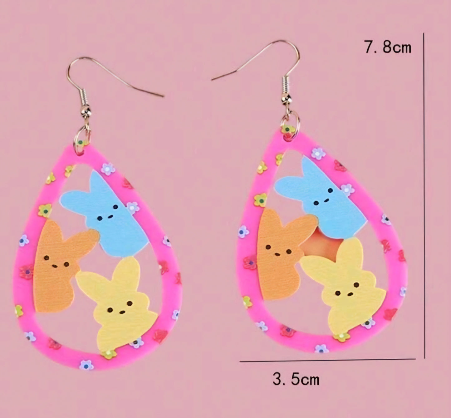 My Easter Peeps Bunny Drop Earrings