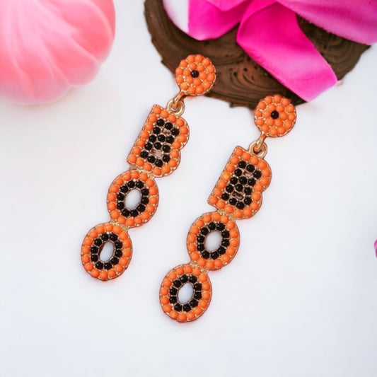 Boo Drop Bead Festive Earrings - The Bling Barn western fashion jewelry