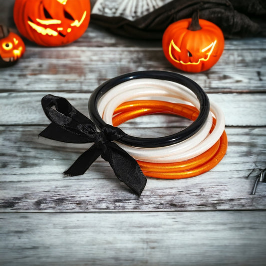 Spooky Glitter Filled Jelly Bracelets Set of 5 - The Bling Barn western fashion jewelry