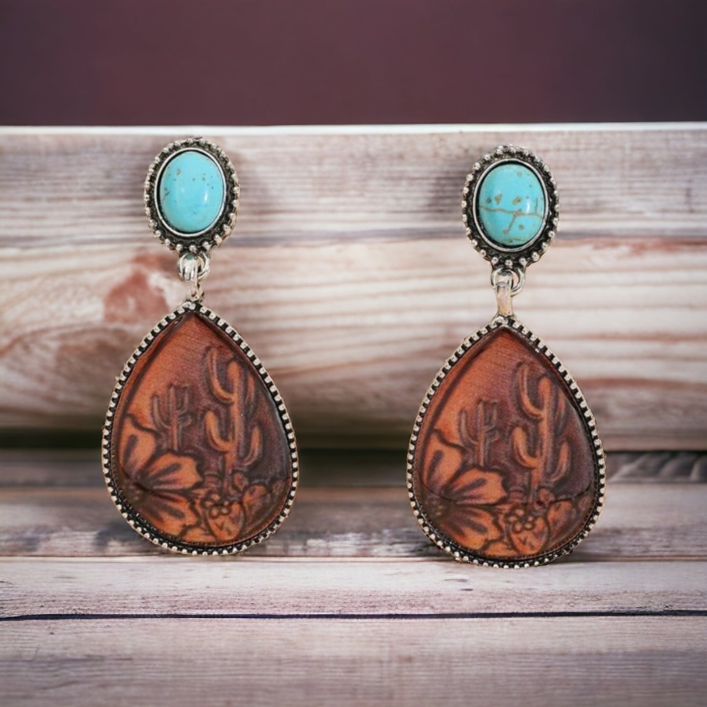 Behind The Glass Western Scencery Drop Earrings