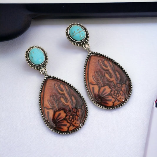 Behind The Glass Western Scencery Drop Earrings