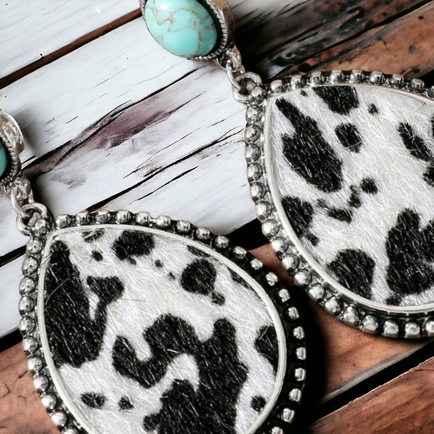 Molly Moo Drop Earrings Faux Hairon