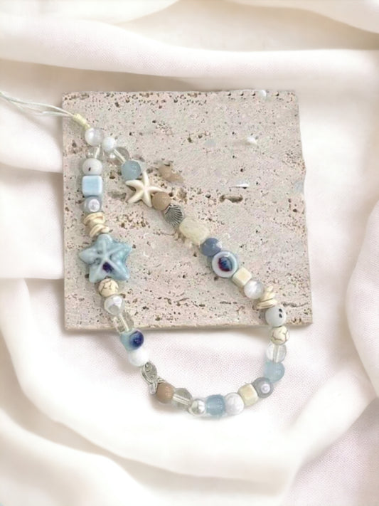 Ocean Sea Shells And Memories Ceramic Phone Strap