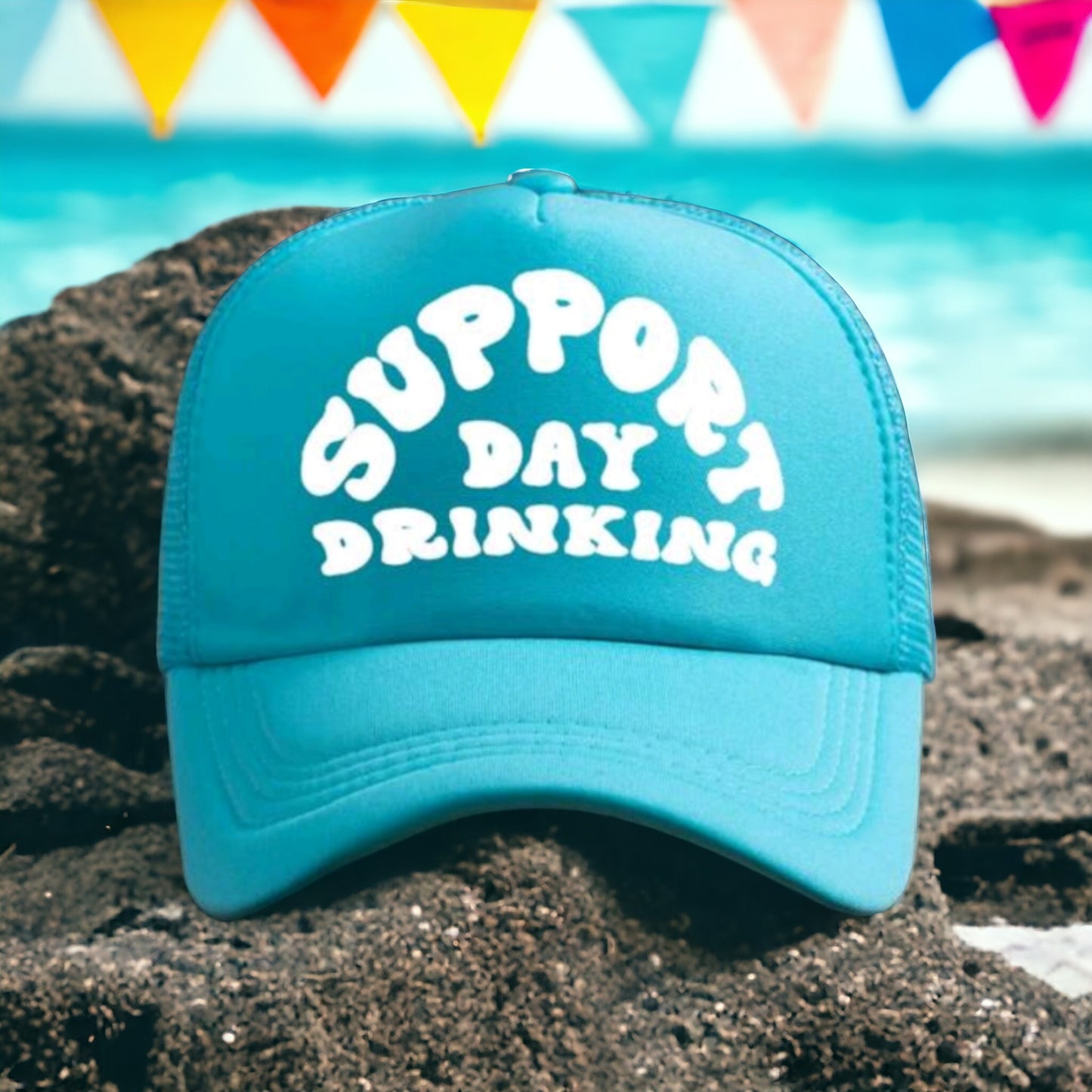 Support Day Drinking Trucker Snap Back Hat