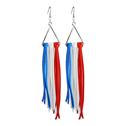 Fringe and Fireworks Patriotic Earrings