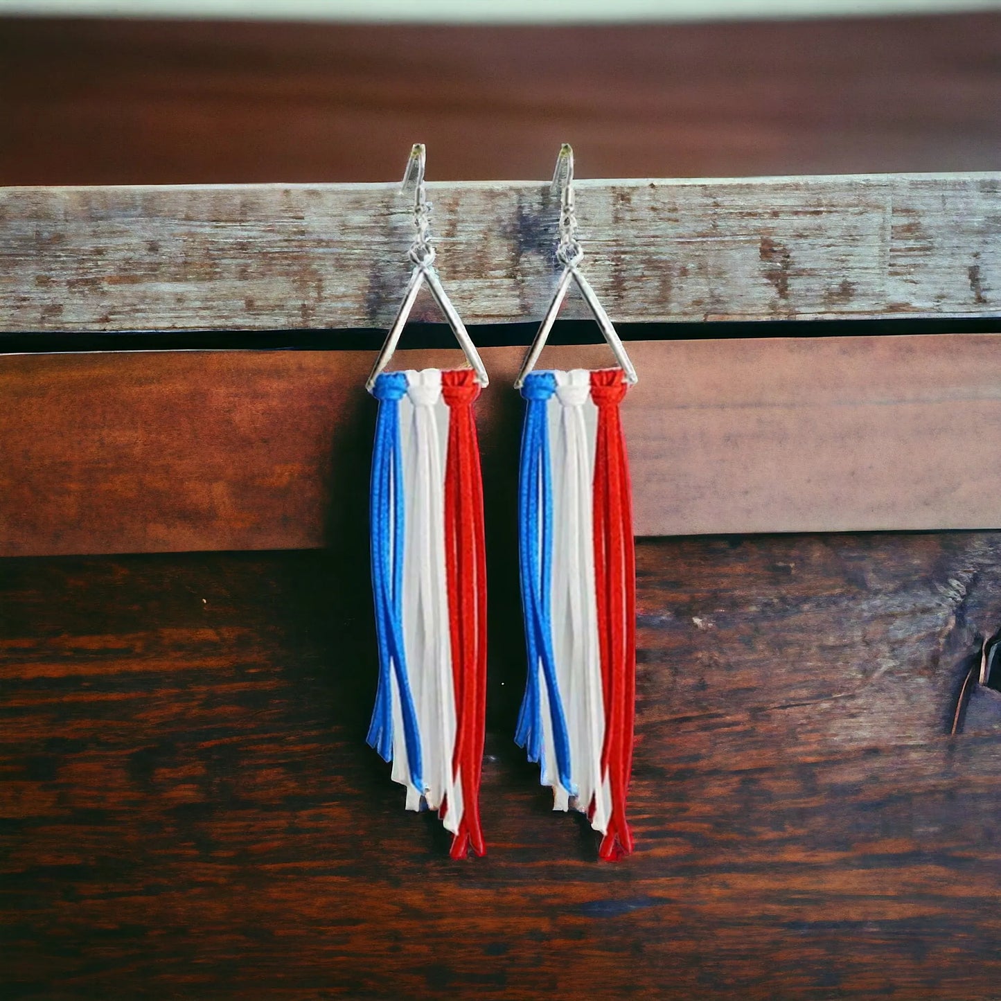 Fringe and Fireworks Patriotic Earrings