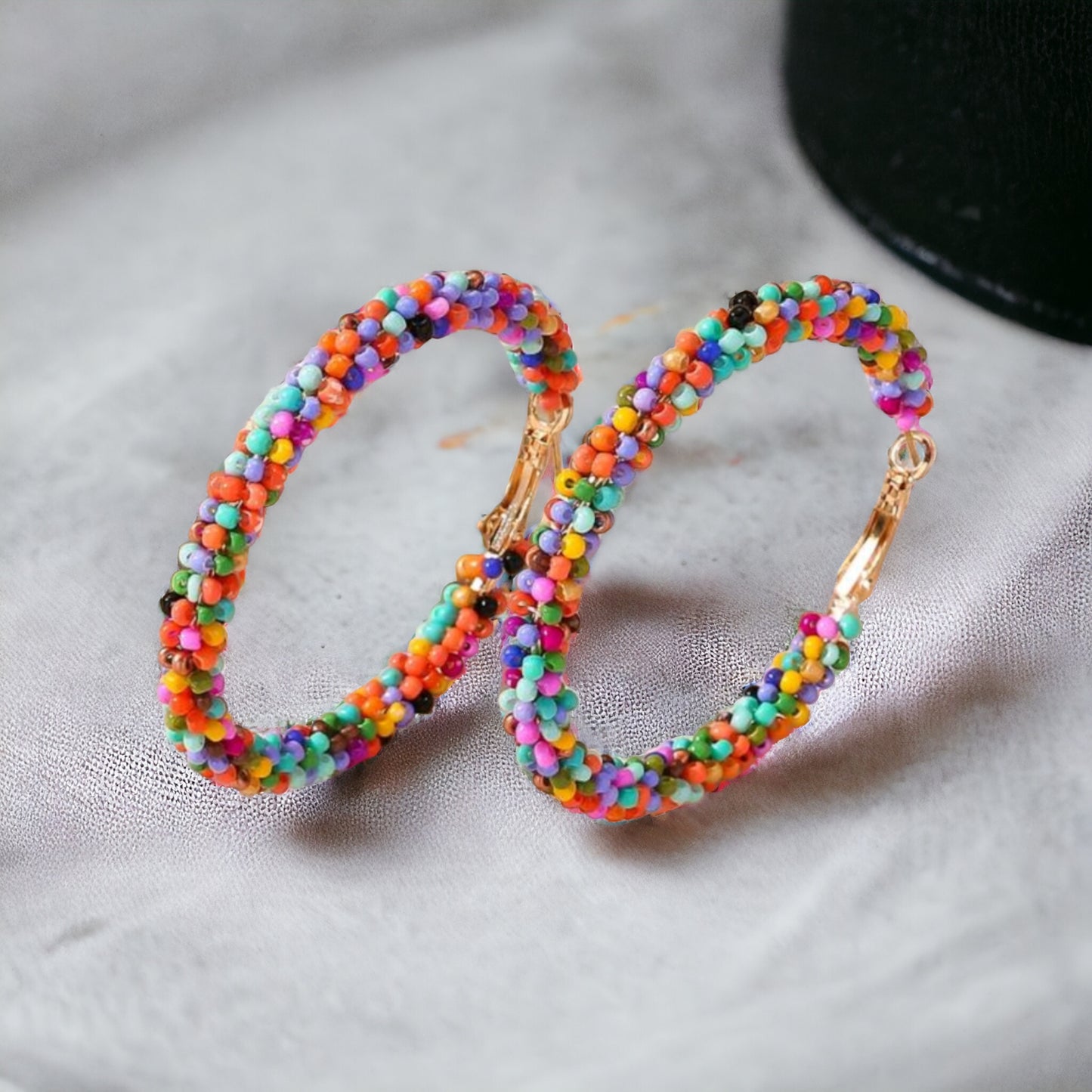 Celebrate Summer Seed Bead Hoop Earrings