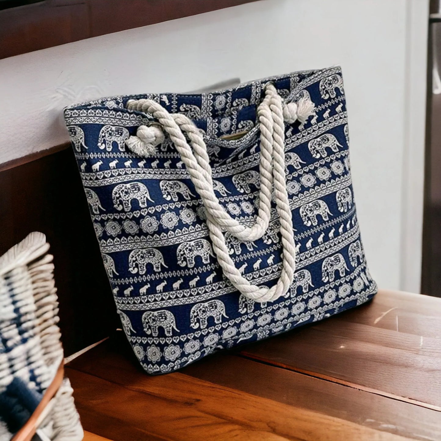 Into The Jungle Elephant Shoulder Bag with Zipper
