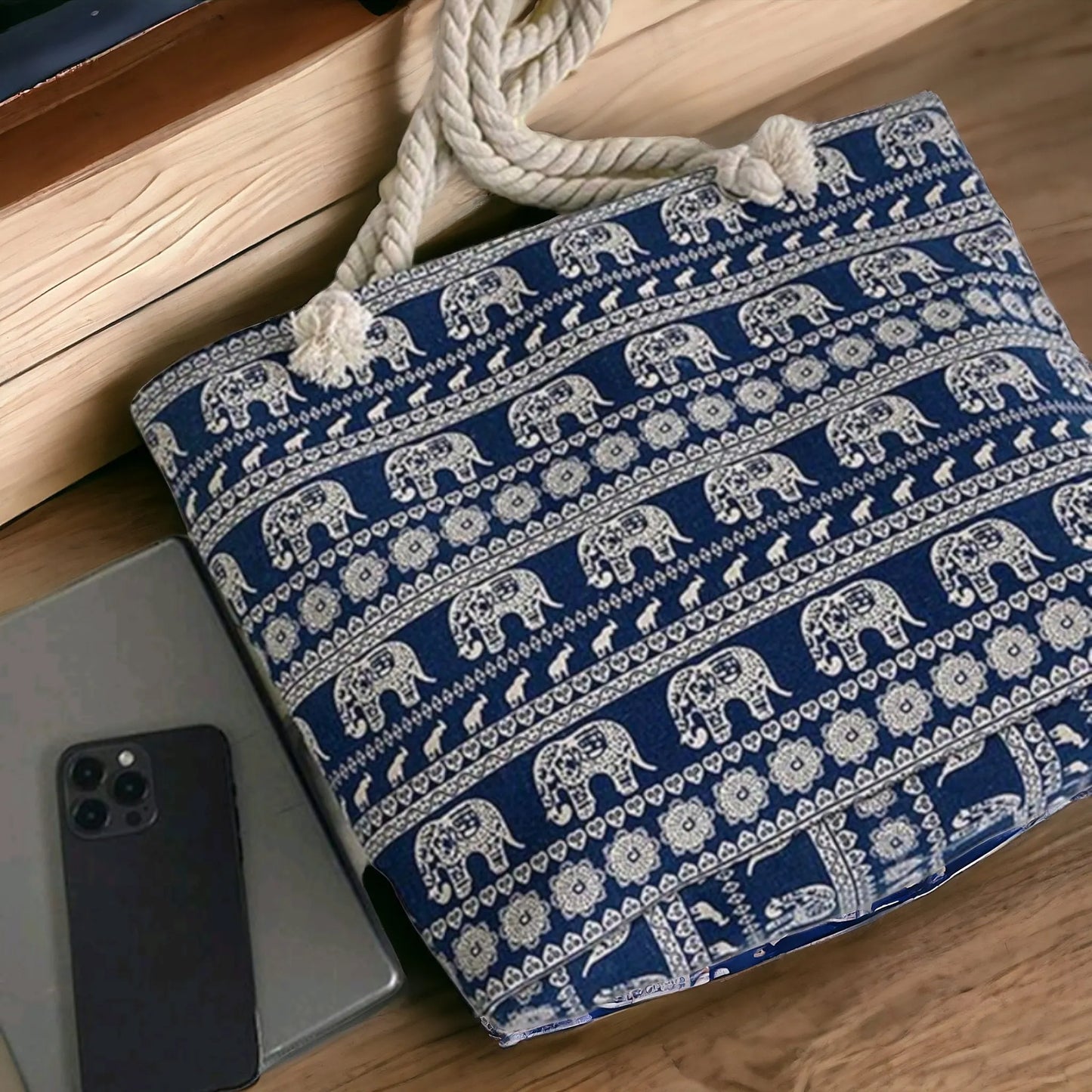 Into The Jungle Elephant Shoulder Bag with Zipper
