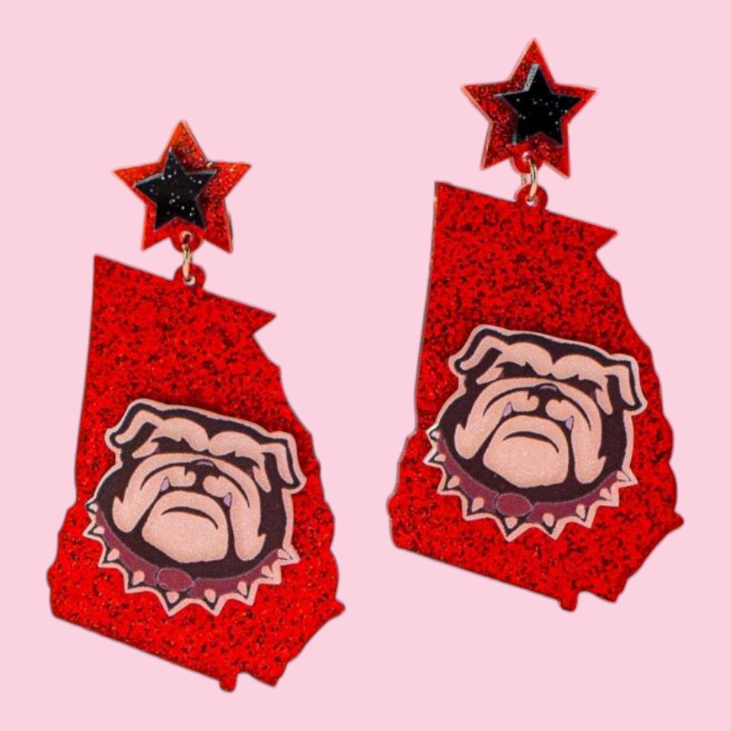 Bulldog Sports Earrings Glitter