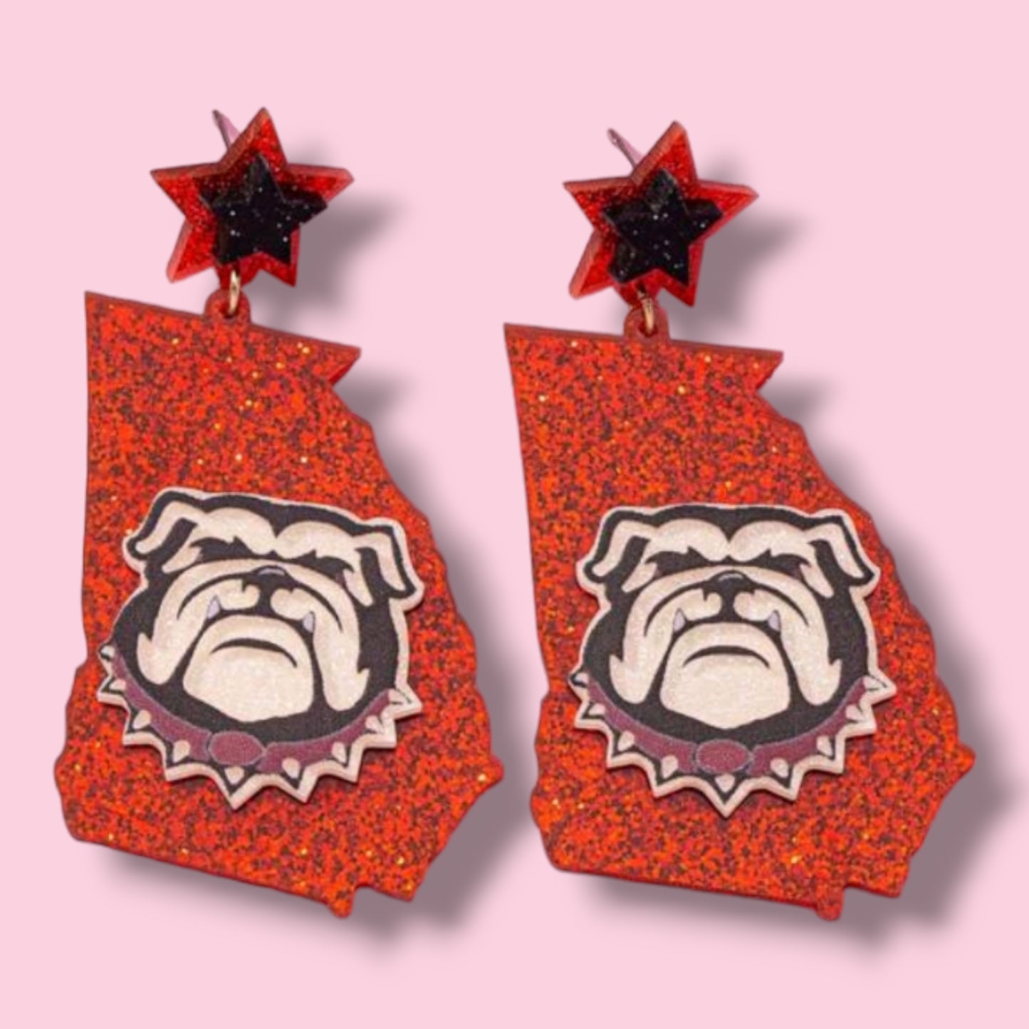 Bulldog Sports Earrings Glitter